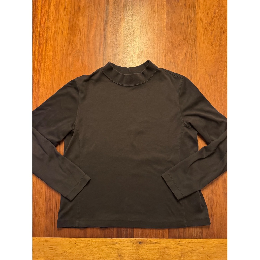 Westbound Essentials Womens Brown Mock Neck Long Sleeve 100% Cotton Top Size M